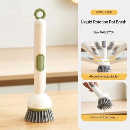 Rotatable Liquid-Adding Cleaning Brush for Scrubbing